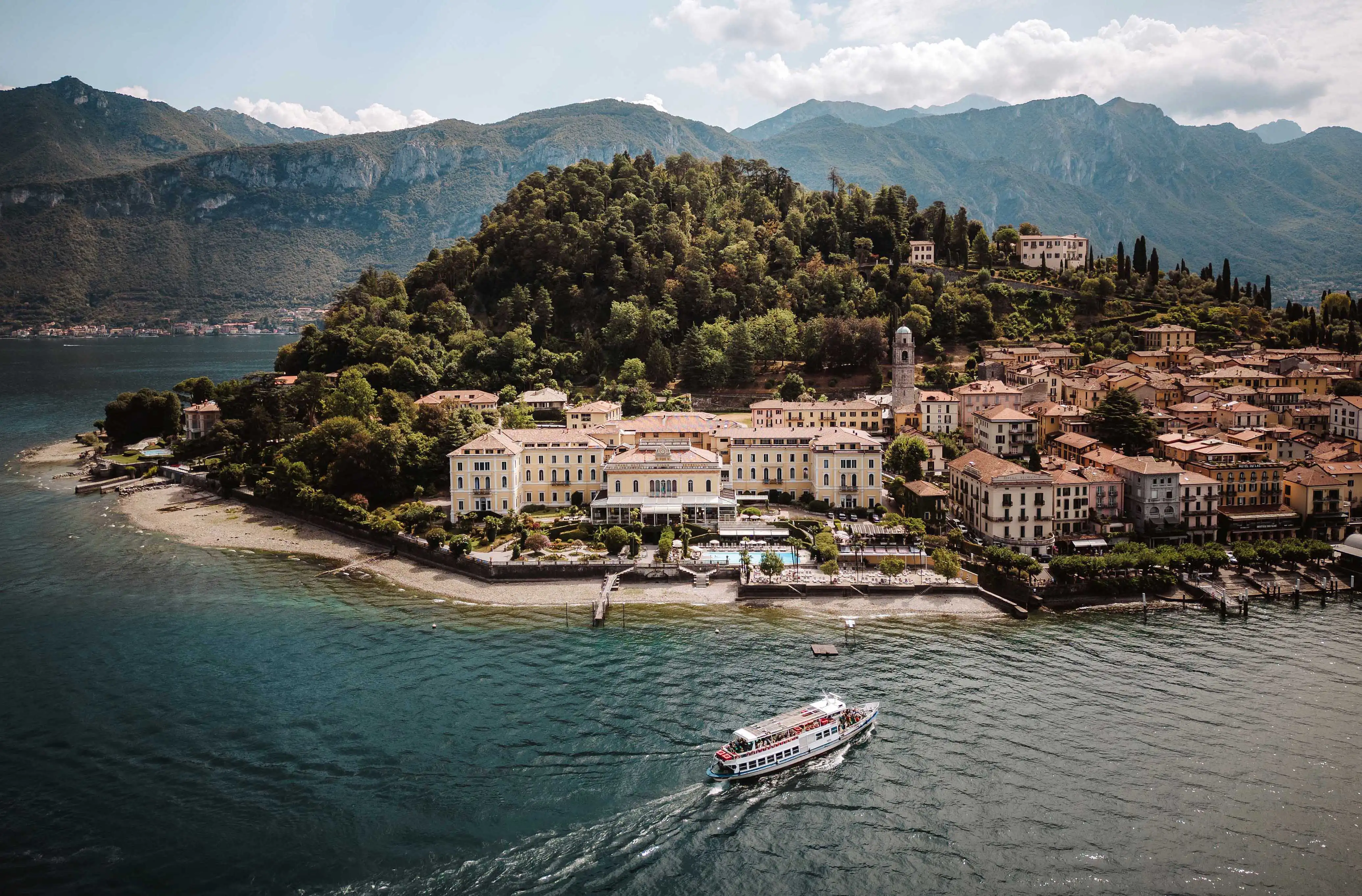 Luxury destination wedding venue on Lake Como with panoramic mountain views and historic villa